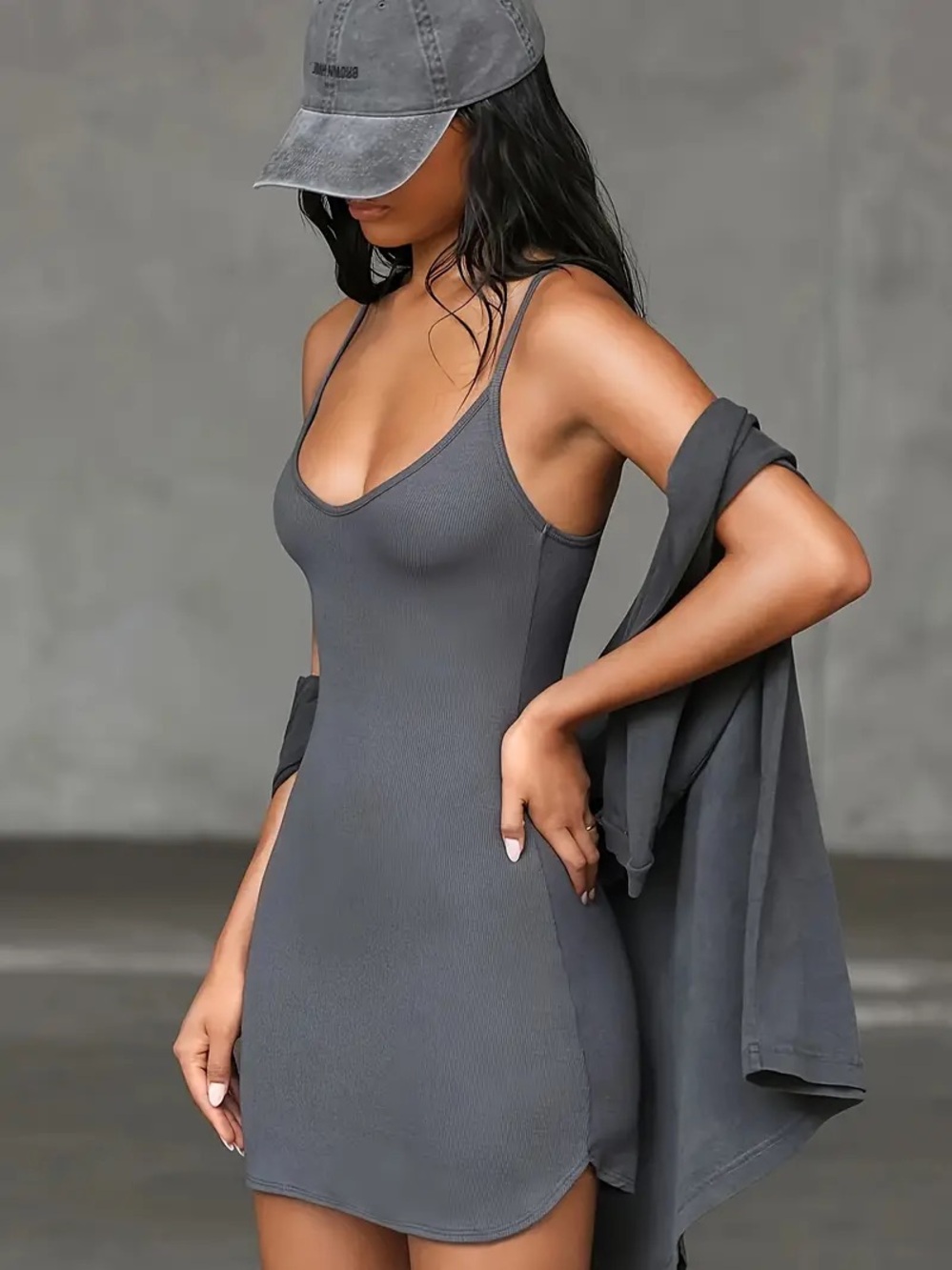 Joah Brown Grey Slip Dress Size SM 💫